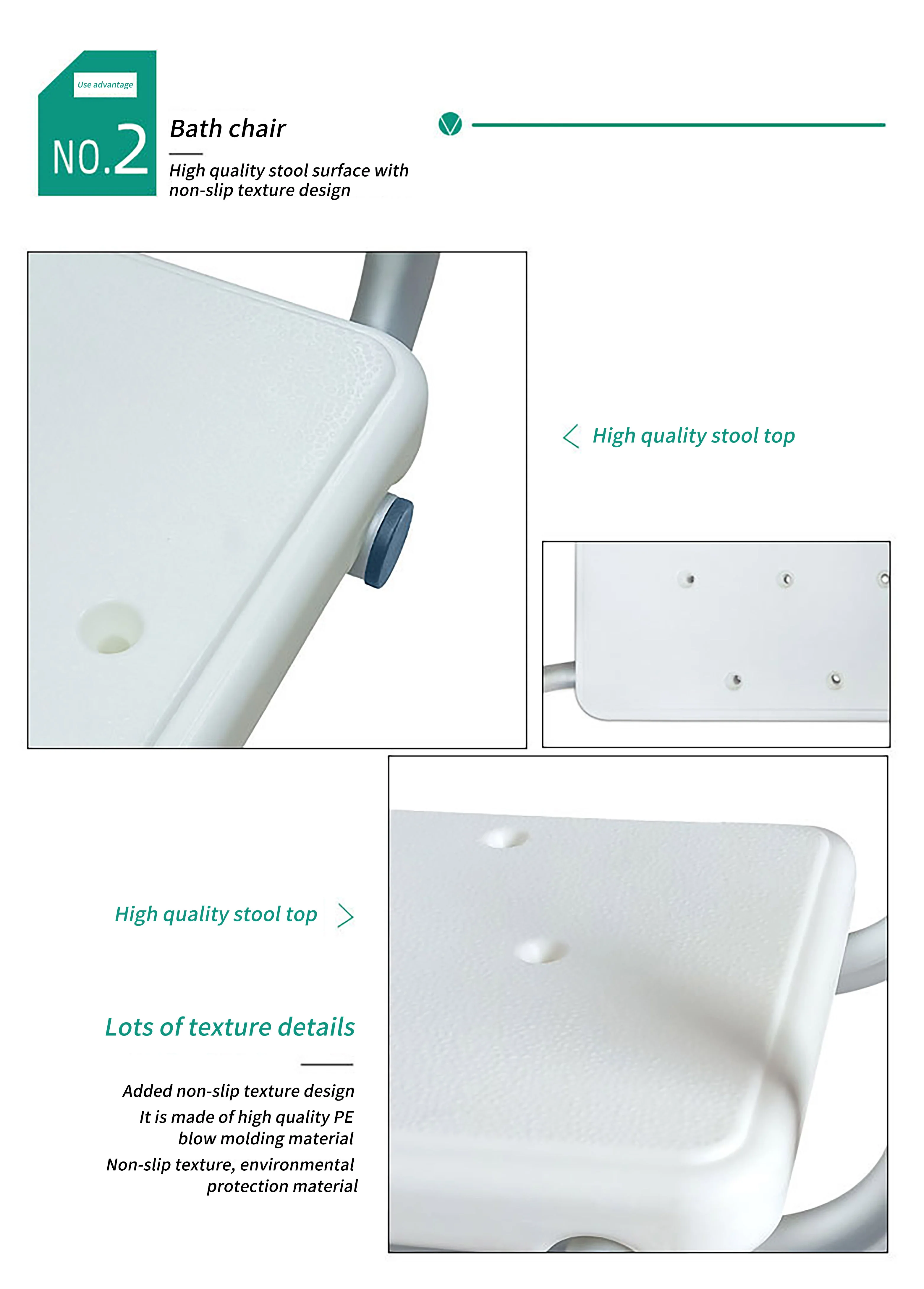Simplywalk Aluminum Alloy 120KG Bath Shower Chair Slip Resistant Step Shower Room Disabled People UKCA OEM ODM Service