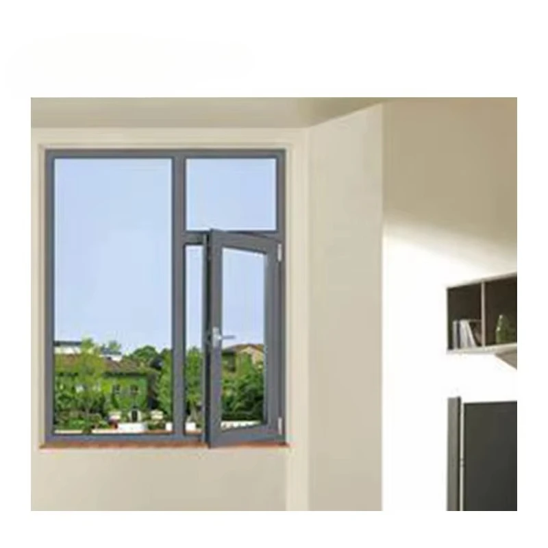 Modern Design Hotel Grade Security Aluminum Windows Weatherproof Multi-Locking with Swing Open Style Hanging Curtain on Sale