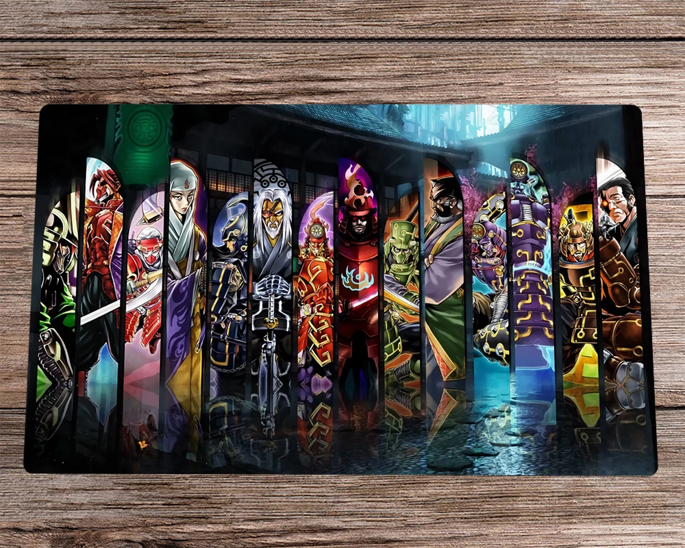 YuGiOh Playmat Six Samurai Deck Trading Card Game Mat TCG CCG Pad Board Game Mat Desk Pad Desk Mat & Free Bag Mousepad 60x35cm