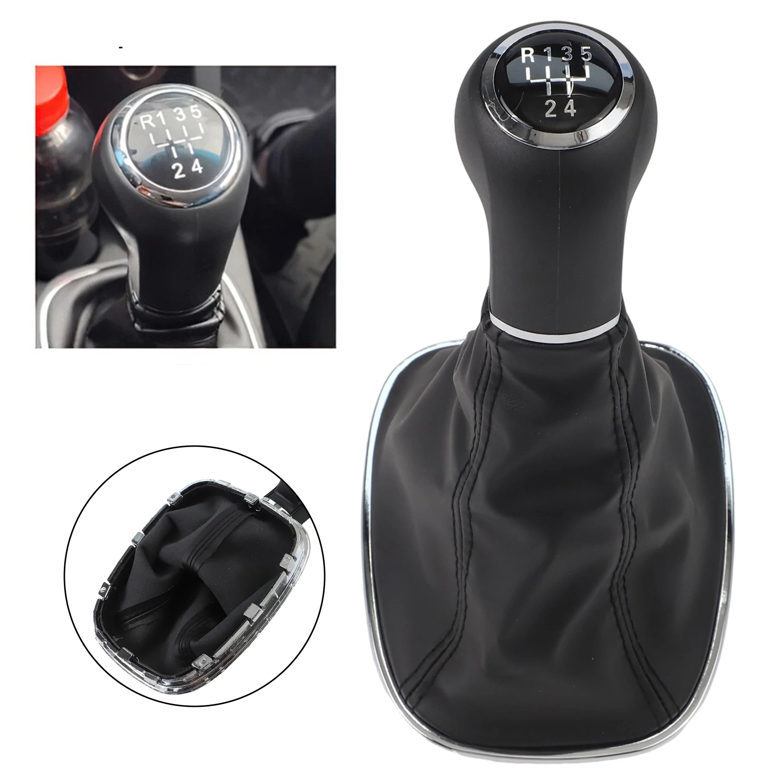 

Car 5 Speed Gear Shift Knob & Gaiter Boot High Quality For Vauxhall- Corsa- E Adam- 55496814 Easy Installation Car Accessories