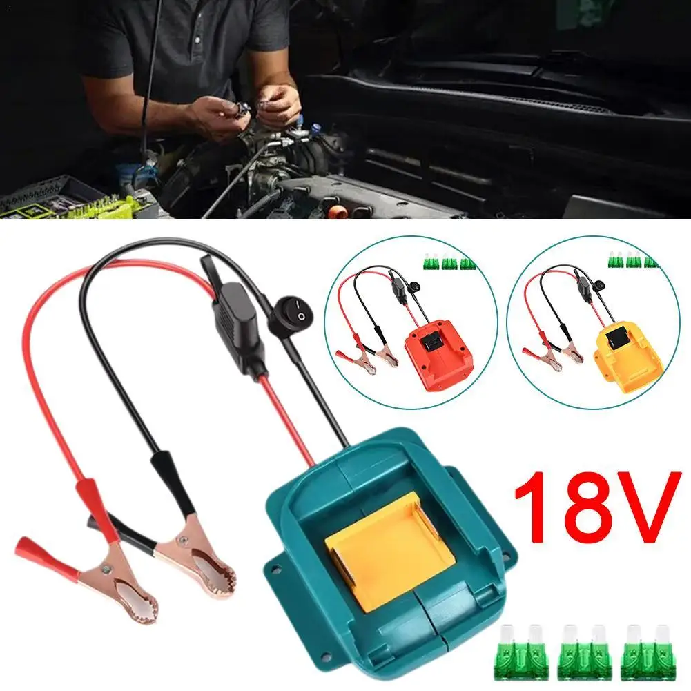 

For Makita/ For Dewalt/Milwaukee 18V Lithium-ion Battery Car Starter Emergency Power Supply Kit With Fuse And Switch