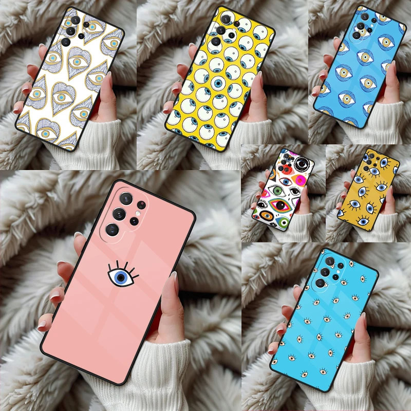 EVIL EYE Collage Phone Case For Samsung Galaxy S24 S25 S26 Ultra S22 S23 Plus S21 S20 FE Note10 TPU Cover