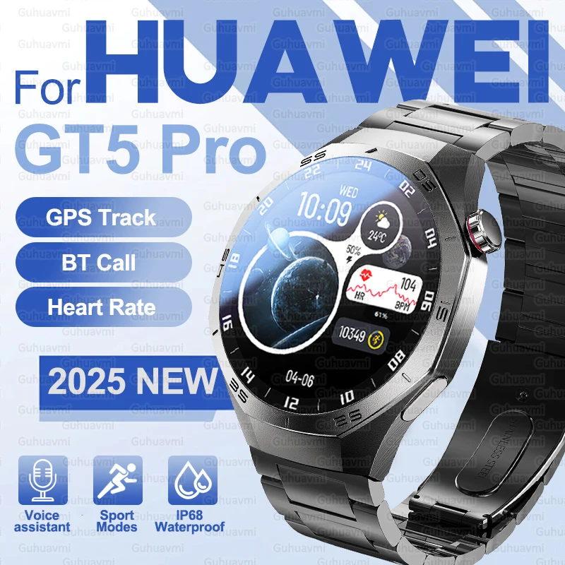 

2025 New For HUAWEI Watches GT 5 Pro Smart Watch Men Women 1.52" HD AMOLED Screen GPS track Heart Rate Bluetooth Call SmartWatch