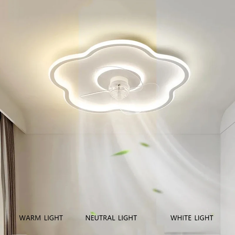 Ventilateur de Plafond LED avec Éclairage Intelligent et Silencieux, Télécommande, Design Moderne, Idéal pour une Chambre à Coucher, un Salon ou un Hall