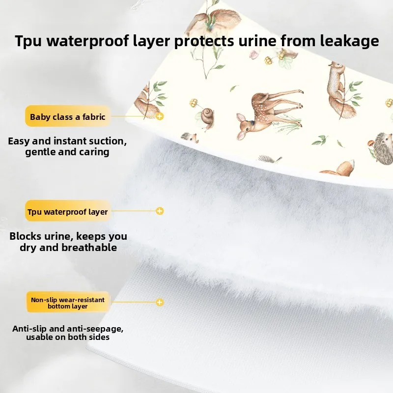 وسادة حفاضات مقاومة للماء للأطفال قابلة للغسل في الغسالة 100% قطن وسادة حفاضات لحديثي الولادة لفصل الصيف #3