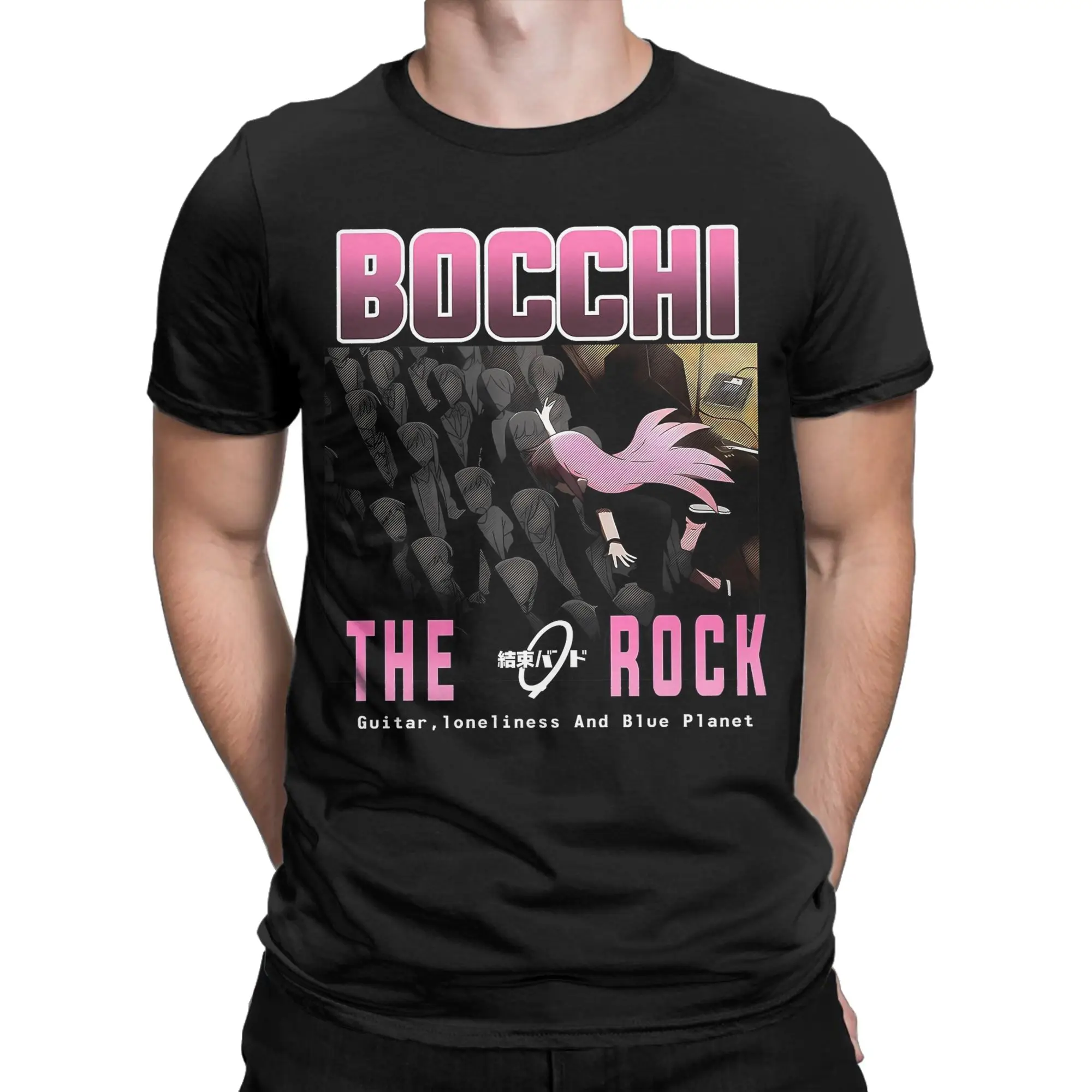 Men Bocchi The Rock! T Shirts  100% Cotton Clothes Casual Short Sleeve O Neck Tees Original T-Shirt