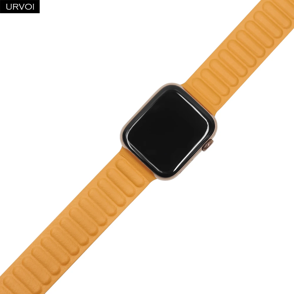 Кожаный ремешок для часов Apple Watch Ultra 2 и бренда URVOI, унисекс, с магнитной застежкой, двухцветный, с магнитом и пряжкой