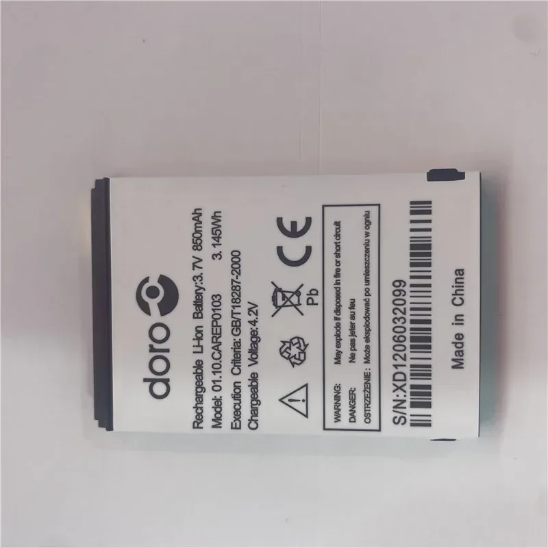 In Stock for Doro CAREP0103 battery 850mAh New production date Long Standby Time High quality  for Doro battery