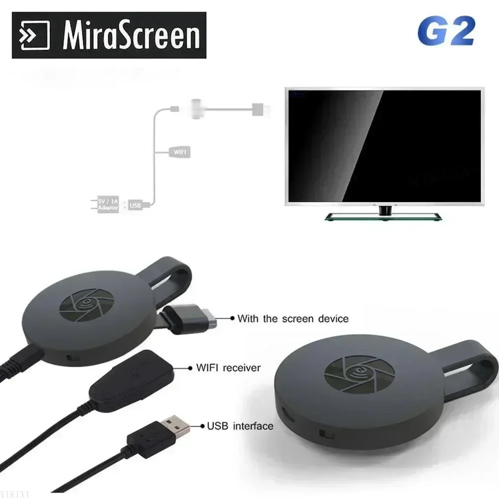 G2 جهاز استقبال للتليفزيون MiraScreen لاسلكي واي فاي عرض DLAN دونغل استقبال HDMI متوافق مع Miracast شاشة النسخ المتطابقة أيcast ios أندرويد
