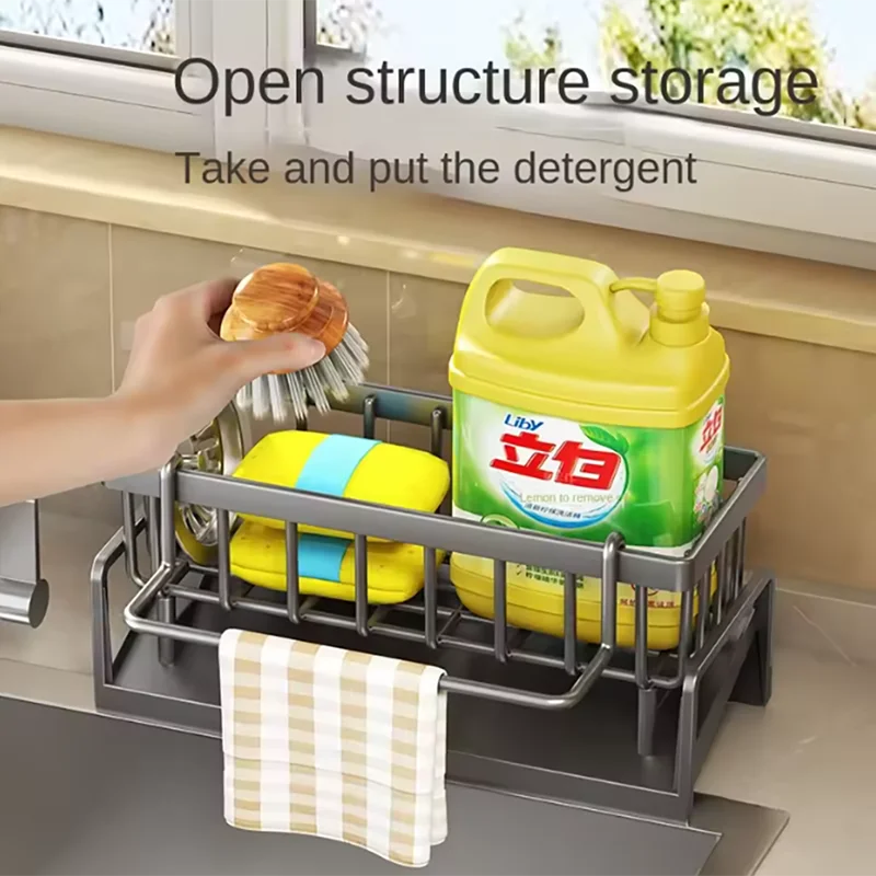 

Kitchen Sink Drain Rack Organizer Plastic Self-draining Sink Shelf Soap Sponge Holder Dishcloth Towel Rack filter basket