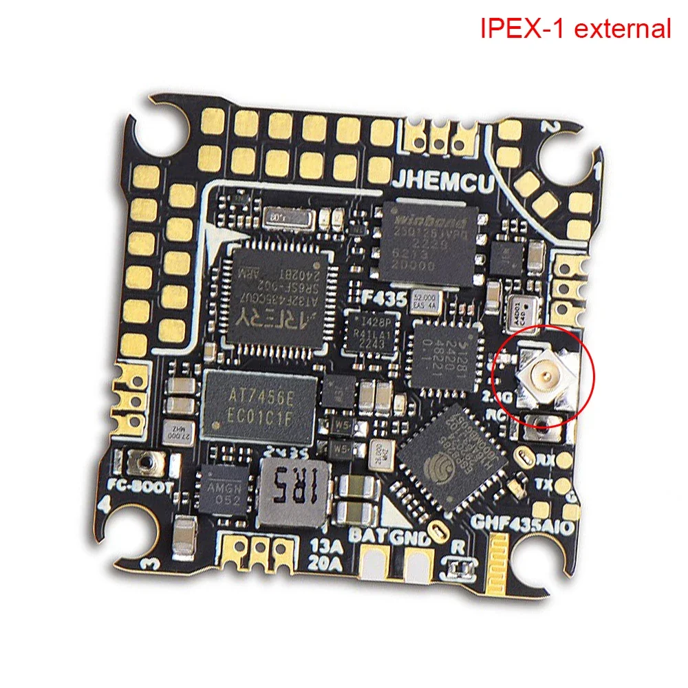 JHEMCU GHF435AIO z 20A ESC (AM32) 2-4S OSD Baro Blackbox 16MB GPS Wbudowany ELRS 2.4G CRSF do RC FPV Drone
