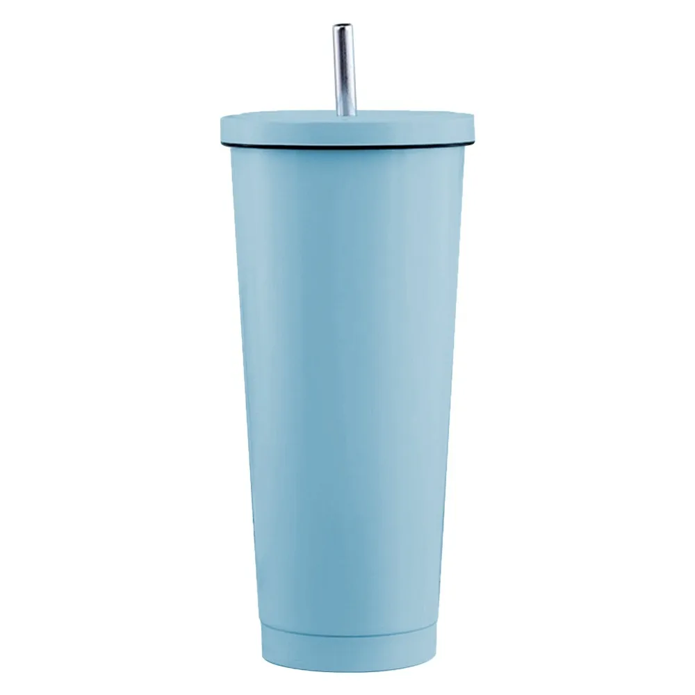 Easy Cleaning 750ml Tube Cup Rustless Steel with Tube Metal Mug Multi Color Optional Leakproof Lid Water Cup Office