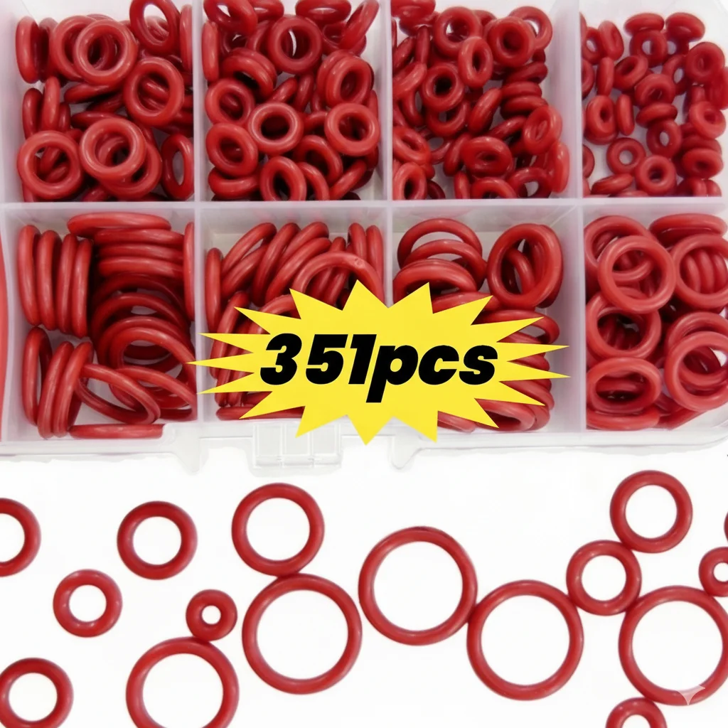 351PCS Silicone O Ring Coffee Machine Silicone O-Ring Seal Washer Plumbing Gasket Oil Resistant High Temperature Oring