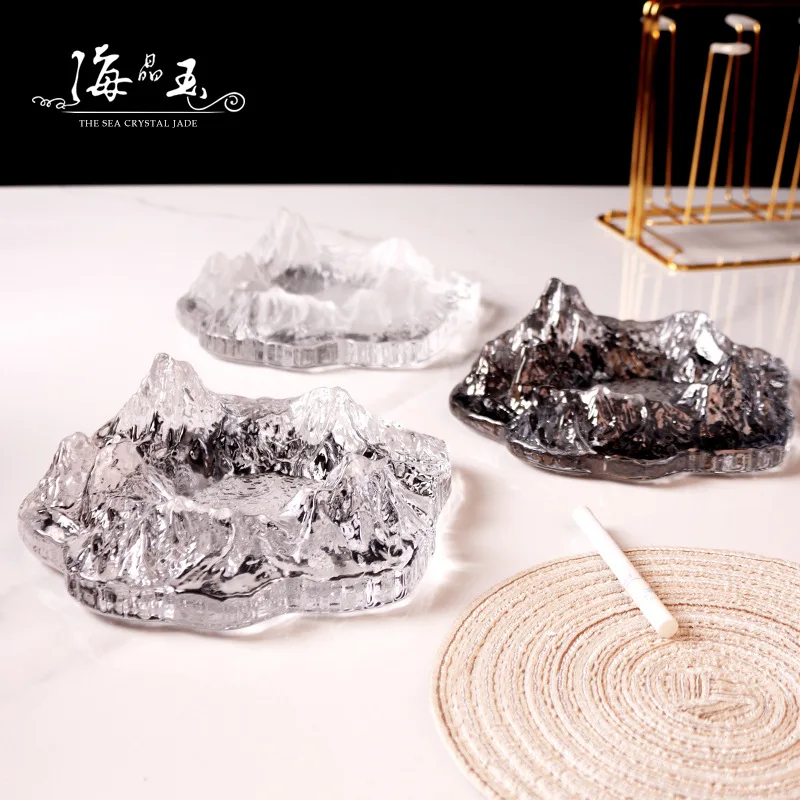 

Haijingyu Nordic simple creative glass iceberg Ashtray personality family living room tea table trendy cigarette accessories