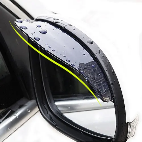 Imagen 2 del producto 2 piezas espejo retrovisor de coche parasol lluvia ceja Auto vista trasera de coche Protector de lluvia lateral Protector Flexible para estilo de coche