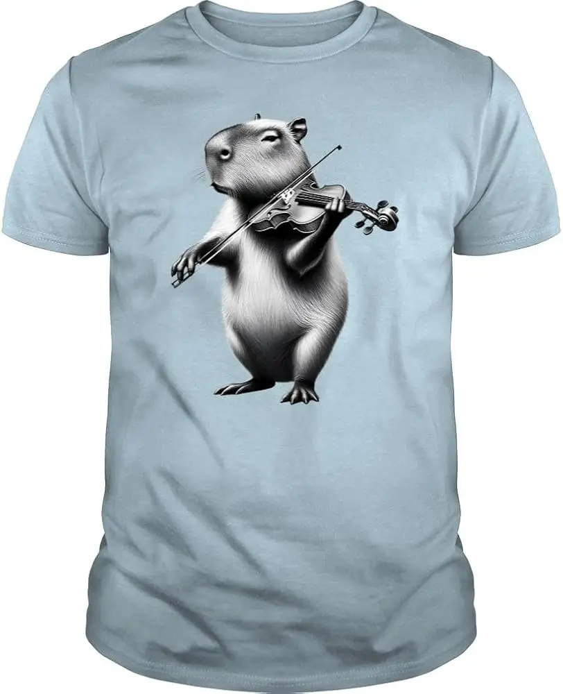 Capybara Playing Violin Violist Violin Player  Anime Graphic T-shirtsY2K tops Unisex Summer Short Sleeve