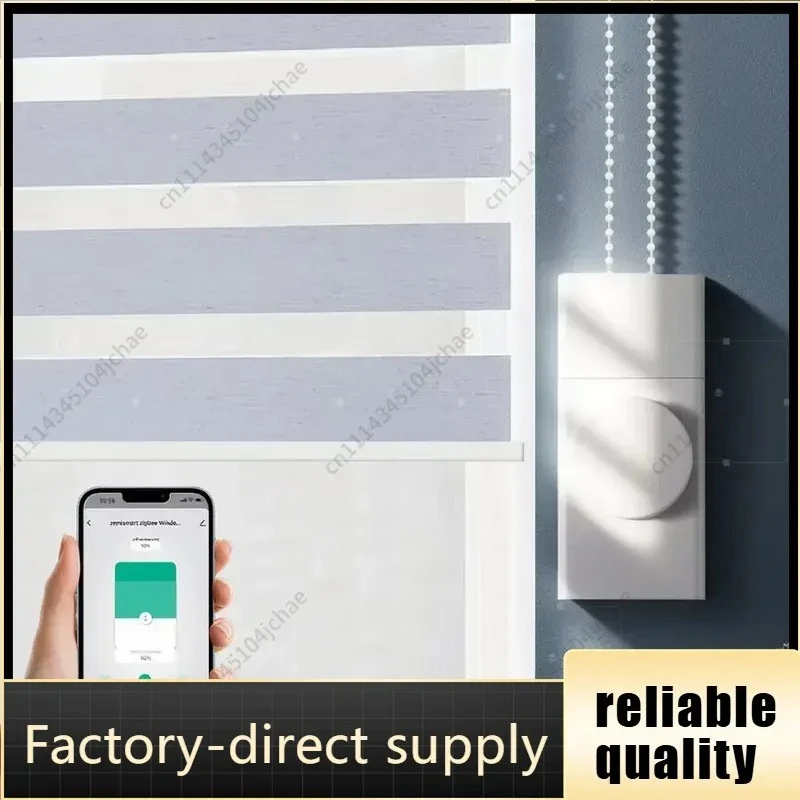 EE  Zigbee Rechargeable Roller Blind Motor Built-in Lithium Battery With Solar Panel Knob Control Tuya Alexa Google