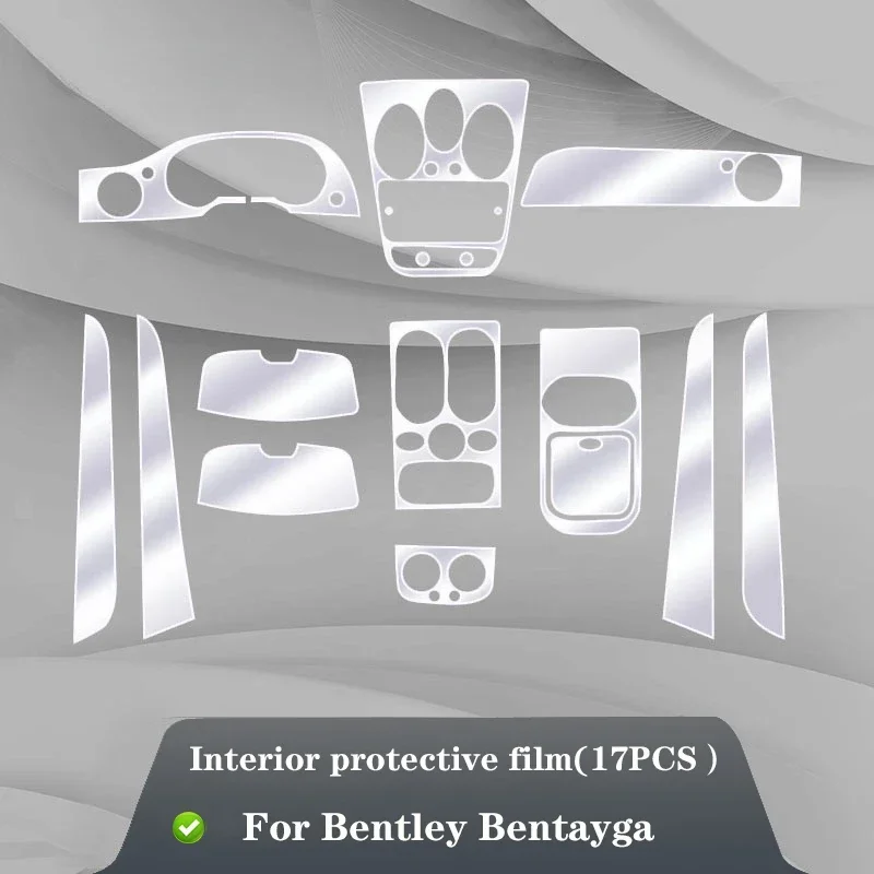 For Bentley Bentayga 2016-2019 Car Interior Center console Transparent TPU Protective film Anti-scratch Accessories Refit paste