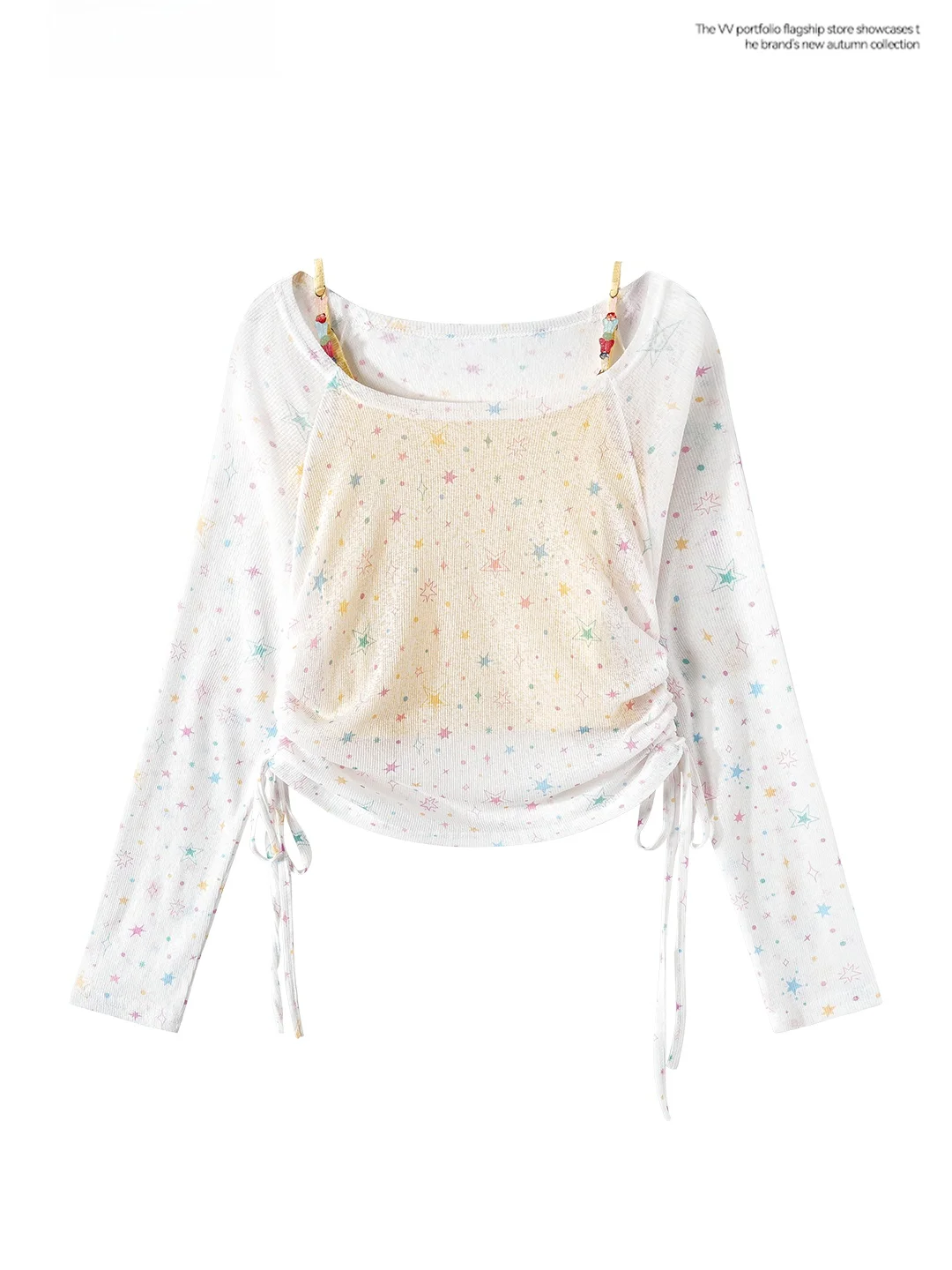 

Sweet Spicy Girl Summer T-irt Set with awl Cover up Print ter Top Women's Faion Korean Sle Regular Sve Long Nec...