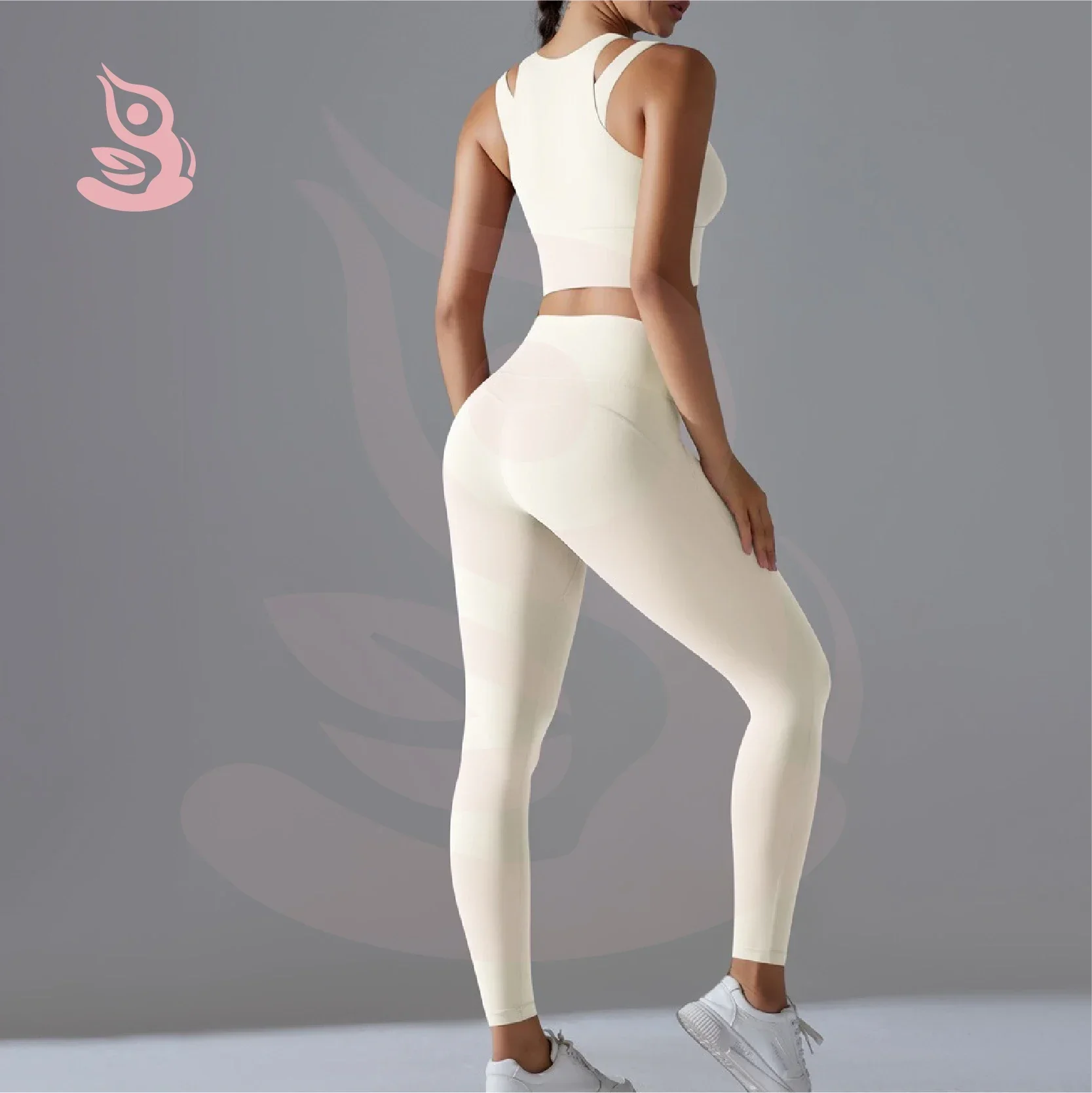 

Yoga Airbrush High-Waist Legging Tight Fitting Yoga Sports Bra for Women Slimming and Elastic Fitness Running Set