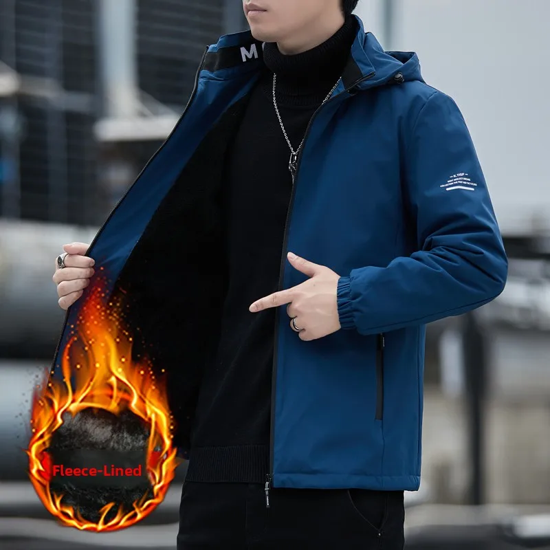 

Мужское свободное повседневное дэт на подкладке Thiened Fce, осень-зима Faion Ci Sle, дышащее пальто из полиэфирного волокна