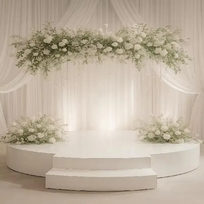 Modern Acrylic White Round Stage Wedding Decoration