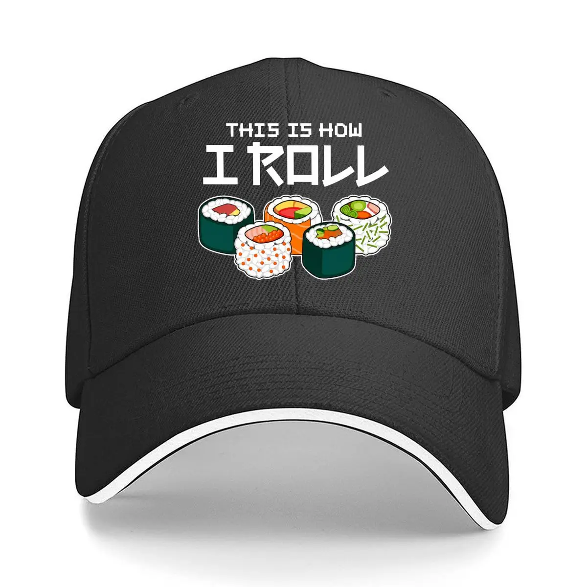 This Is How I Roll Sushi Japanese Food Sandwich Baseballkappe für Herren und Damen, Sonnenkappe für Outdoor-Workouts