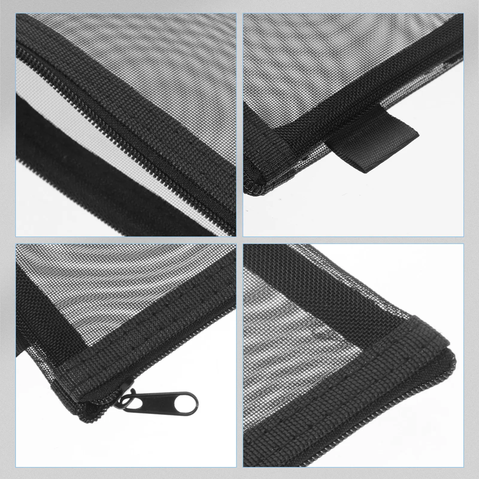 4Pcs Portable Pencil Bags High Grade Nylon Material Smooth Texture Large Compartment Stationery Pouch Organizer for Students
