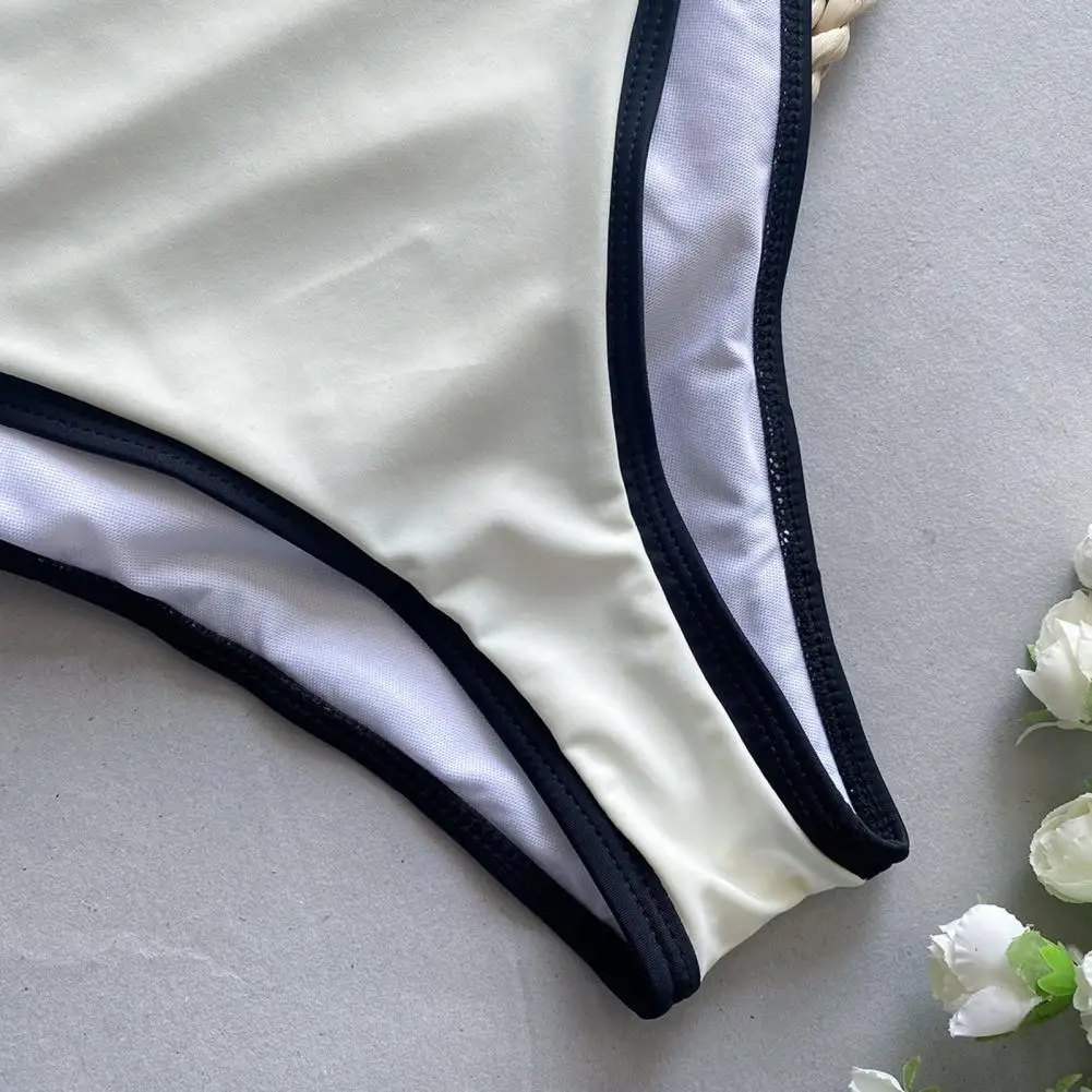 ผู้หญิง One Piece บิกินี่ Vintage High Cut ชุดว่ายน้ํา Bandeau Beachwear แผ่นเต้านมผู้หญิงชุดว่ายน้ําฤดูร้อนชุดว่ายน้ําบิกินี่
