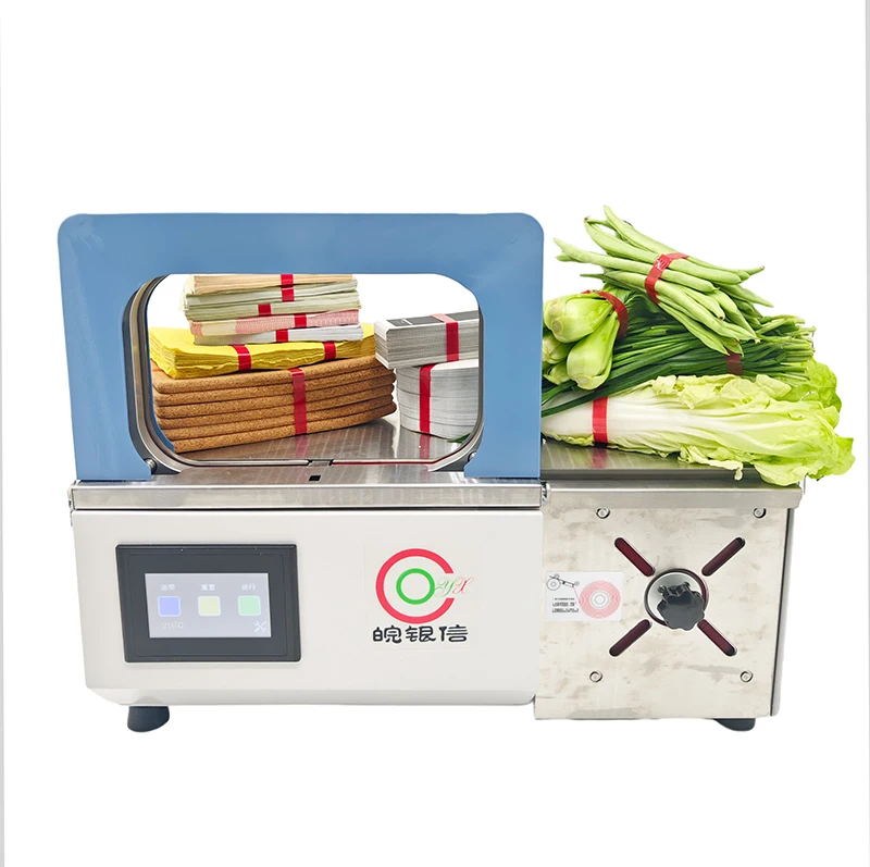 Automatic 12mm Opp Film Banding Machine for Vegetable Paper Tape Strapping Machine for Banknote Labels