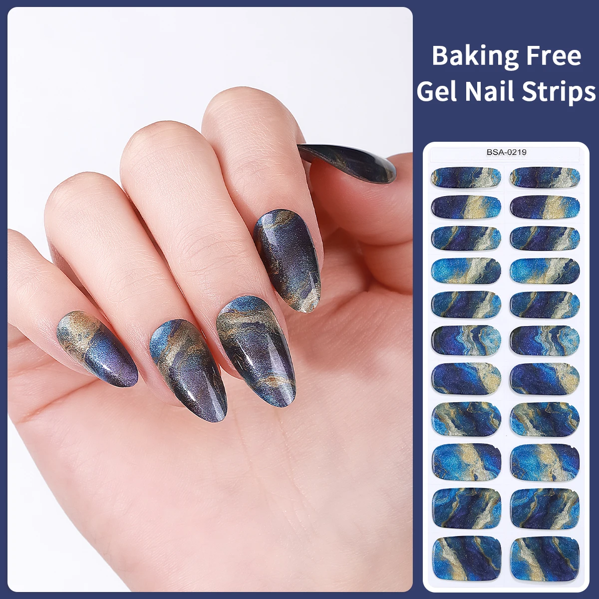 

22Finger Gradient Gel Nail Polish Stickers Shining Starry Sky Self Adhesive Nail Decoration Decals Full Cover Gel Nail Strips