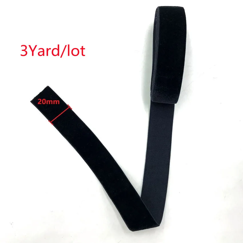 2 Yard 20mm 30mm 38mm 50mm Schwarzes Elastisches Samtband Einseitig Velours-Gurtband für Stirnbänder Bekleidung Nähzubehör – Detail 7