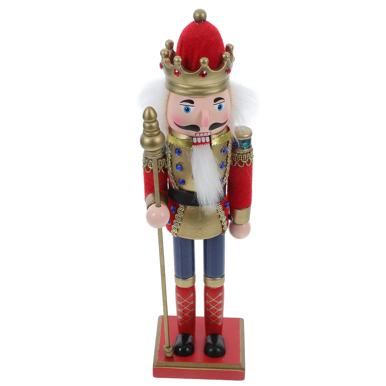 

Classic Wooden Nutcracker Soldier Traditional Holiday Tabletop Fireplace Decoration Festive Nutcracker Sculpture