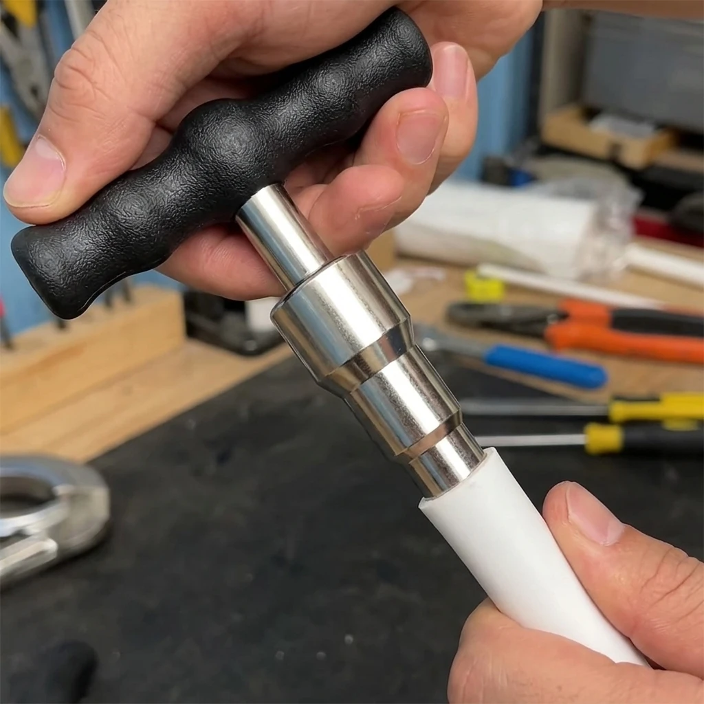 HVAC Repair PVC Pipe Expander Rounding Tool Alloy Steel Manual Conduit Shaper for Home Wiring Plumbing Maintenance Durable