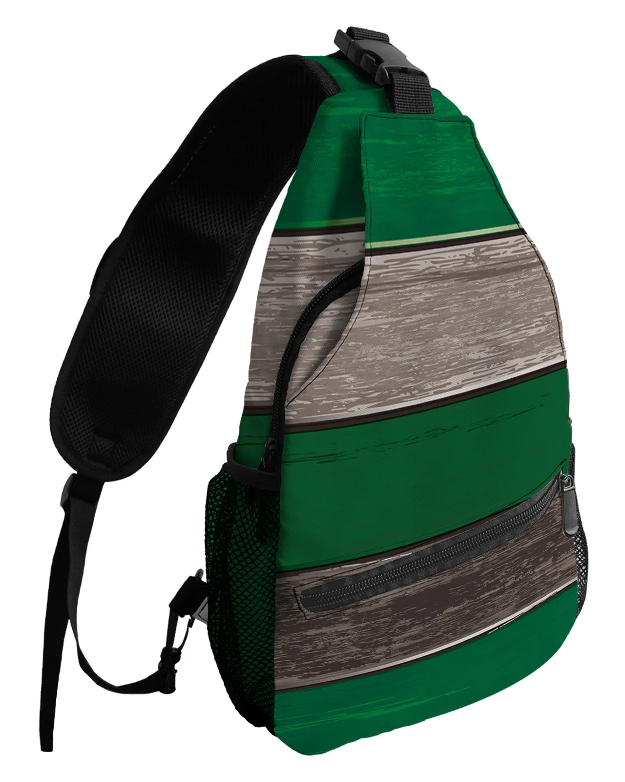 Vintage Farm Faux Wood Grain Forest Green Peito Bolsas para mulheres e homens, sacos impermeáveis do mensageiro, um ombro Crossbody Bag, bolsa de esportes