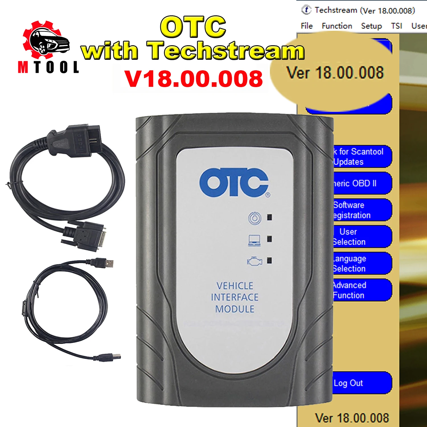 

GTS OTC TIS3 Scanner for Toyota Global Techstream V18.00.008 Until Feb 2023 Auto Diagnostic Tool Support Multi-Languages