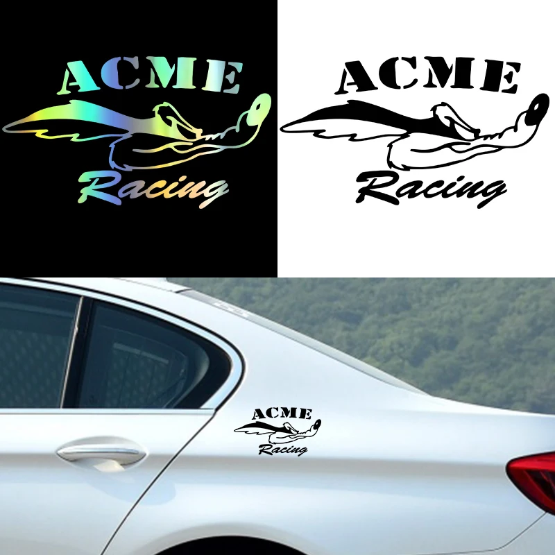 15x8.5cm CM Wile E. Coyote ACME Racing Sticker Classic Cartoon Vinyl Decal Funny Car Truck Window Bumper Decoration Decals