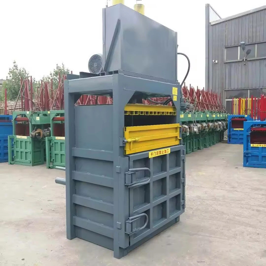Semi-automatic manual vertical PP woven bag waste baler strapping machine