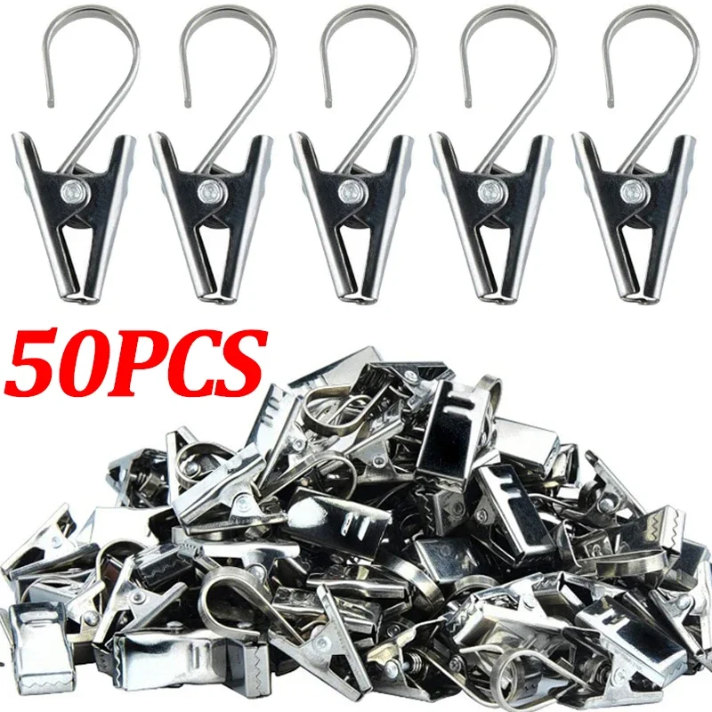 Mini Clips de Rideau en Métal Robustes et Réutilisables, Accessoires Multifonctionnels pour Fenêtre de Maison, 10/50 Pièces