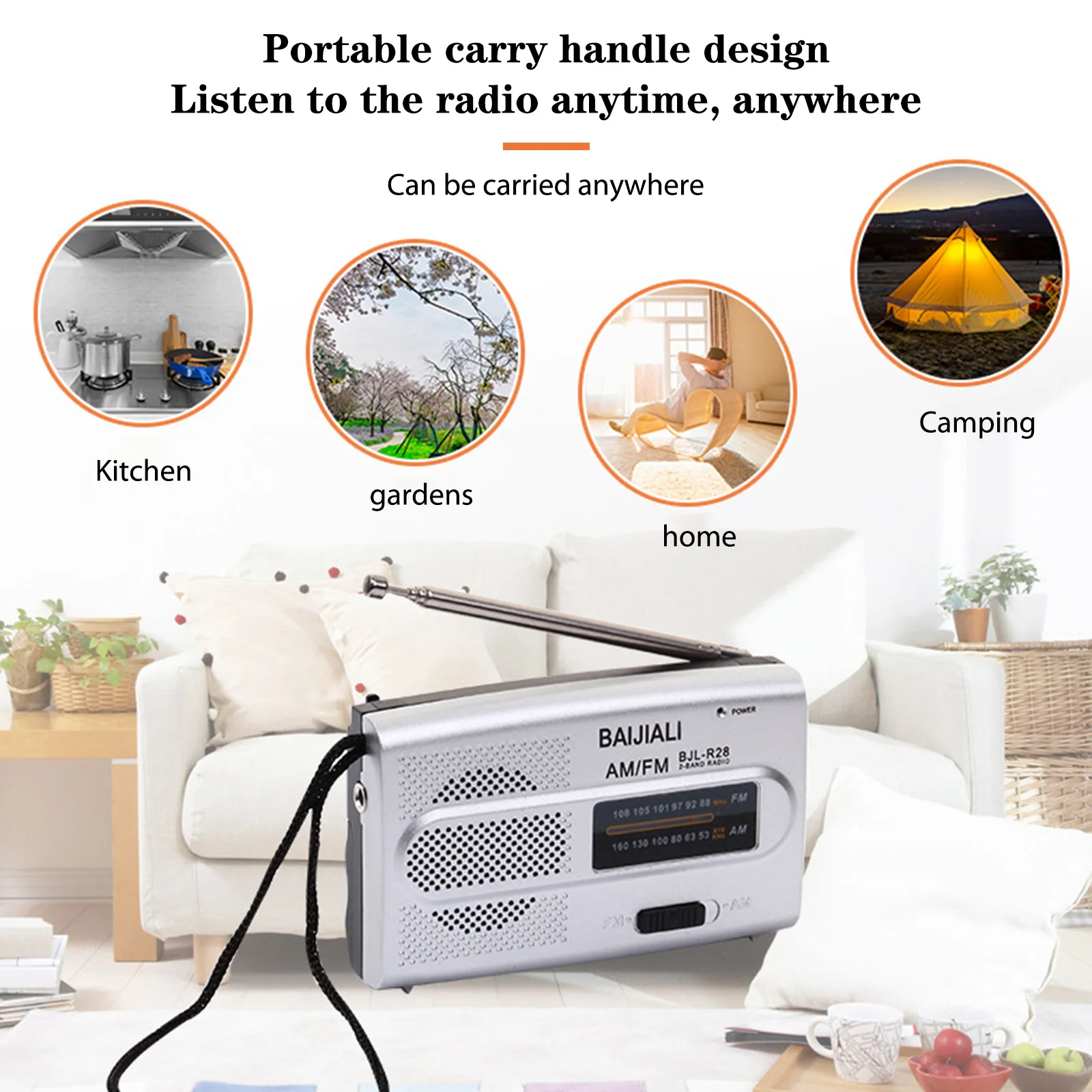Digital Retro Radios Memory Function Handheld Short/Long Wave Radio Devices Manual Channel Search Battery Powered for Old People