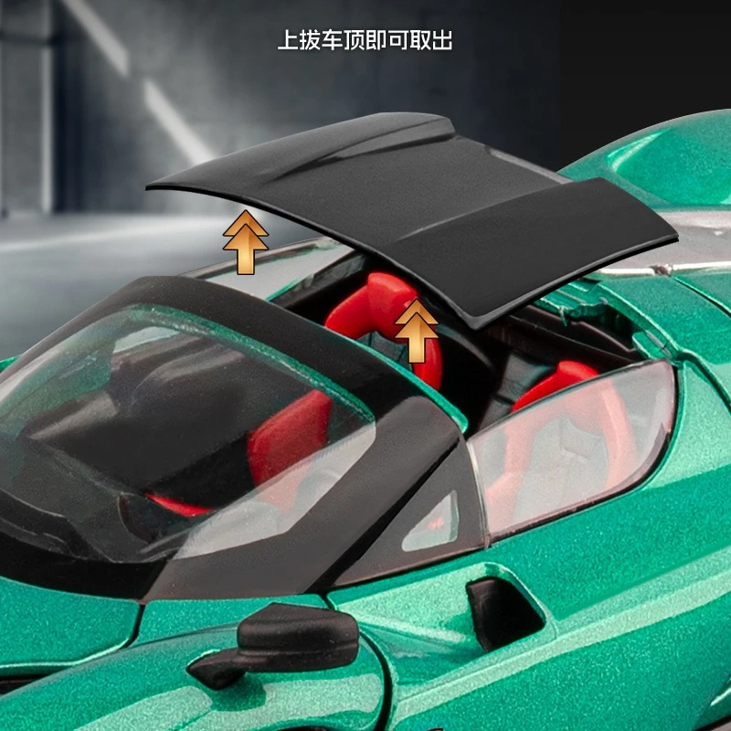 1:32 SP3 sports car Simulation Alloy Car Model Metal Car Model Sound And Light Pull Back For Boy Toy Car Gift