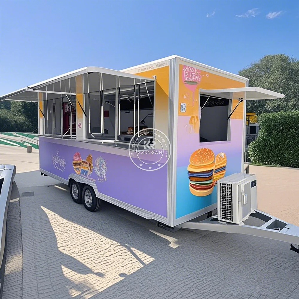10FT  stainless steel   Food Truck Trailer   Mobile Street Food Trailer with Concession Window and Full Kitchen Equipment