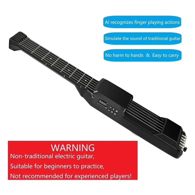 A06F-Smart Electric Acoustic Guitar Pocket Travel Chord Practice Guitars Stringed Instrument Chord Trainer With Carry Bag