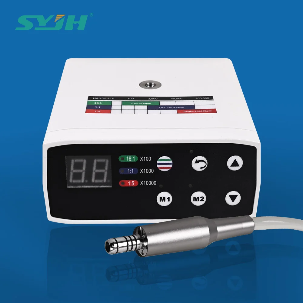 SYJH Dental LED Brushless Electric Micro Motor Internal Water Spray Foot Control with Low Speed Handpiece Dental Equipment Tools