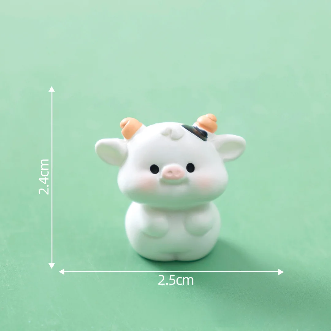 

12Pcs Mini Resin Cow Figurines Animals for DIY Fairy Garden Cake Toppers Home Desk Shelf Decoration Mini Resin Cow