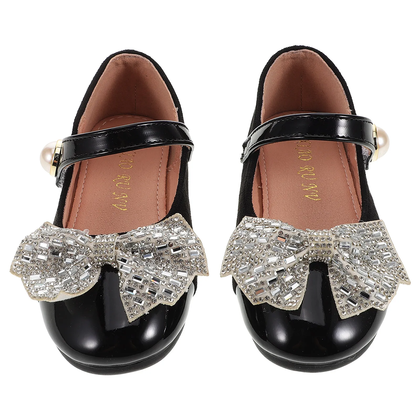 1Pair Delicate Bowknot Girls Flats Soft Sole Comfortable Flat Shoes for Young Toddlers Foot Length 16.5cm Inner 17Cm Daily