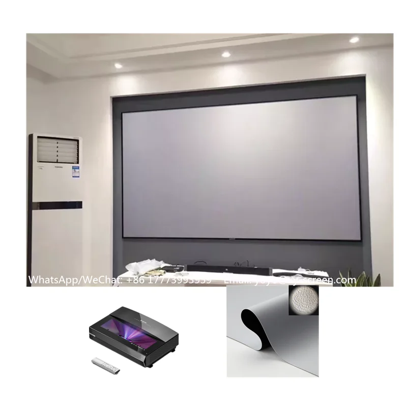 

Projection Screen Factory Hot Sale Gray Wide Frame UST Alr Pet Fixed Frame Projector Projection Screen