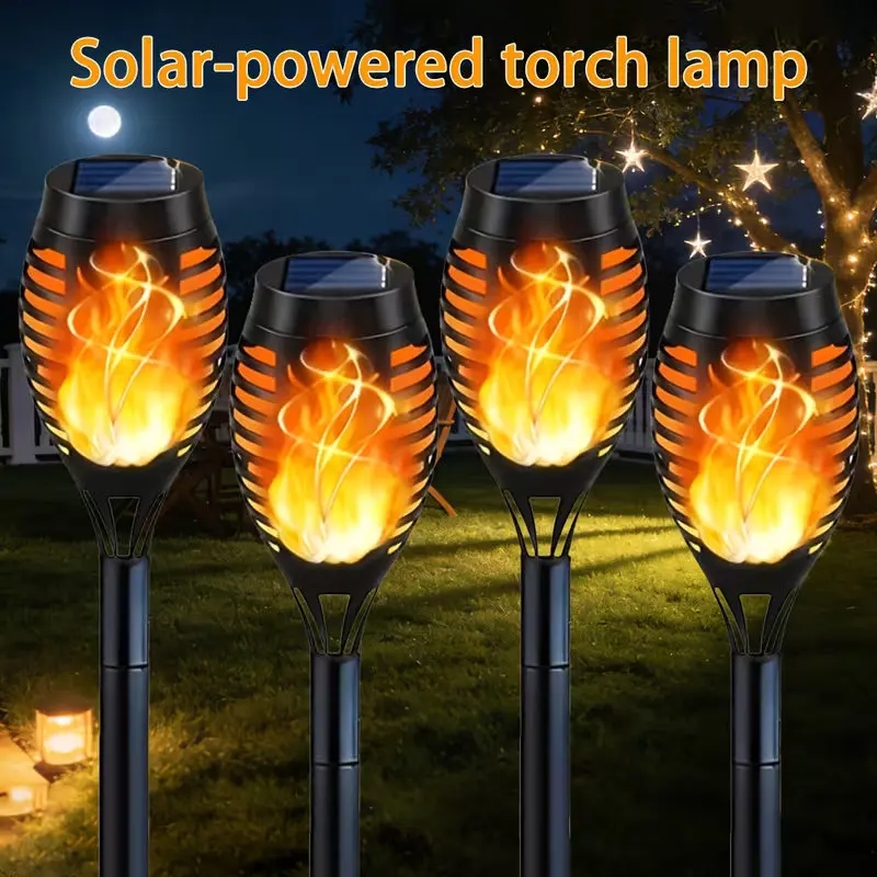 

Outdoor Solar Flame Lawn Lights with Flickering Flames Decor LED Solar Path Flashlight Lights for Courtyards Lawns Garden Patio