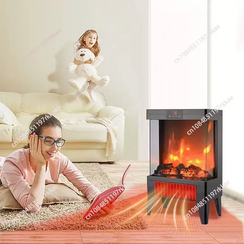 Household 3D Flame Electric Heater Fireplace Indoor Smokeless Electric Heating Fan Calentador Electrico Pared