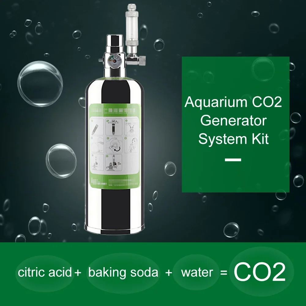 5L Aquarium Stainless Steel Cylinder CO2 Generator System Kit with Solenoid Valve Bubble Diffuser Carbon Dioxide Reactor Kit